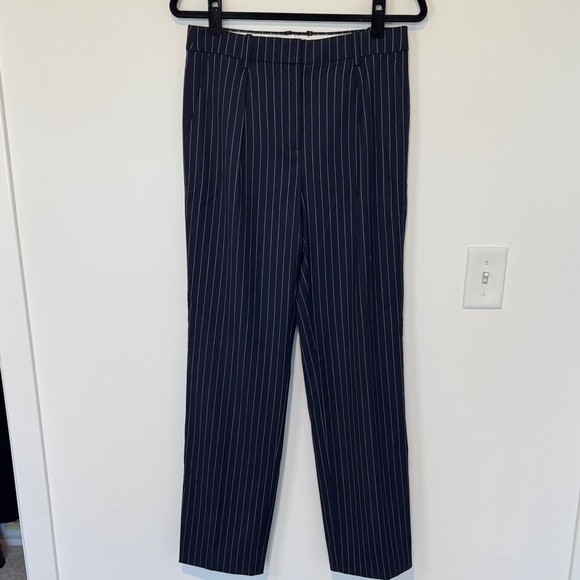 J.Crew Collection Portia Pant, Navy Pinstripe Italian Wool Blend CD082 - Size 6 - Picture 3 of 10